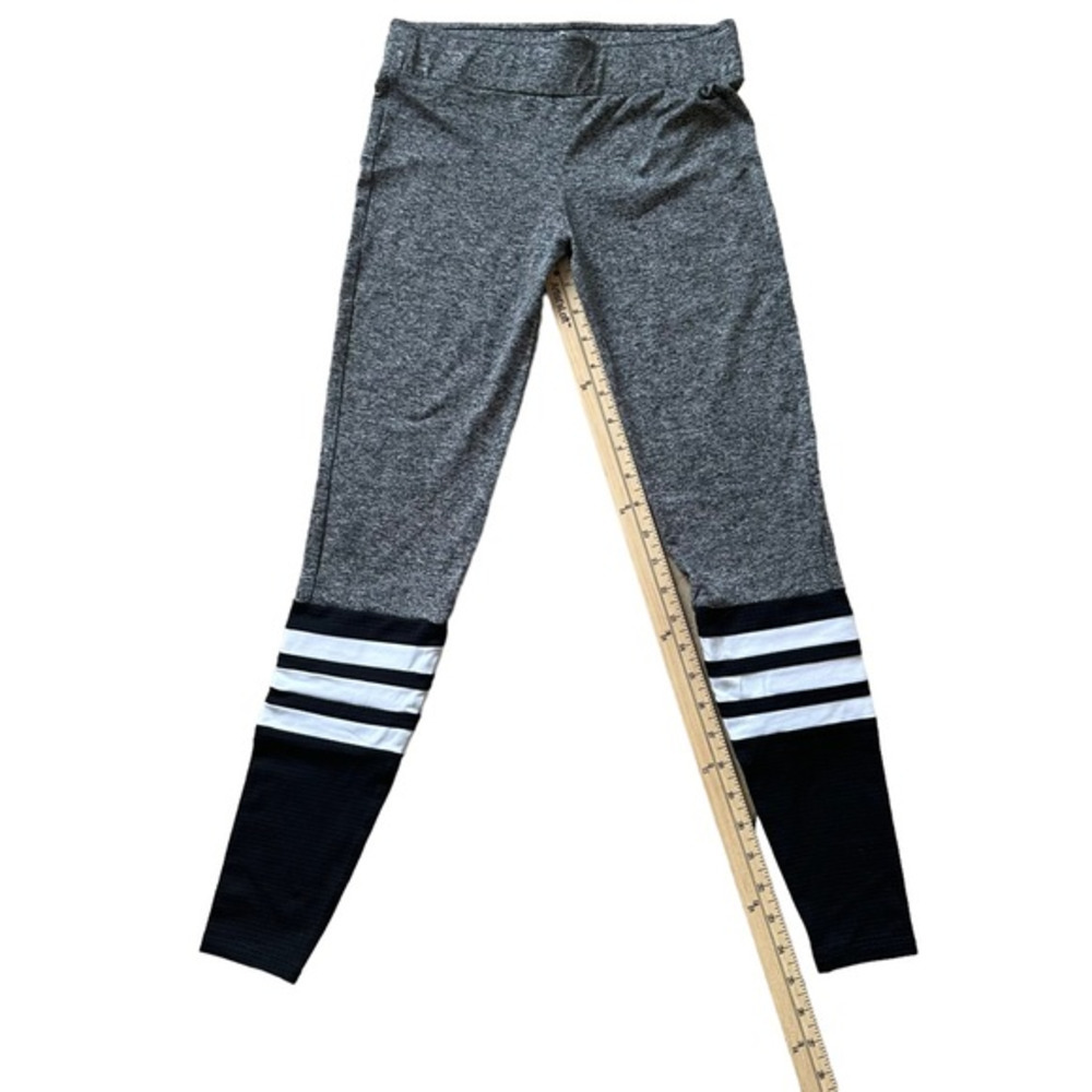 Women's Gray and Black Striped Leggings